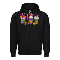 Black mardi gras coffee cups Zipper Hoodie - OliviaCreatesArt