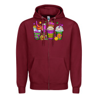 Burgundy mardi gras coffee cups Zipper Hoodie - OliviaCreatesArt