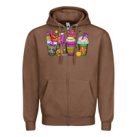 Chestnut mardi gras coffee cups Zipper Hoodie - OliviaCreatesArt