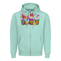 Seafoam mardi gras coffee cups Zipper Hoodie - OliviaCreatesArt
