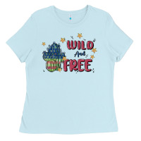 Baby Blue wild and free Ladies Tee - MaliasSmallBusiness