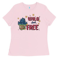 Bubblegum Pink wild and free Ladies Tee - MaliasSmallBusiness