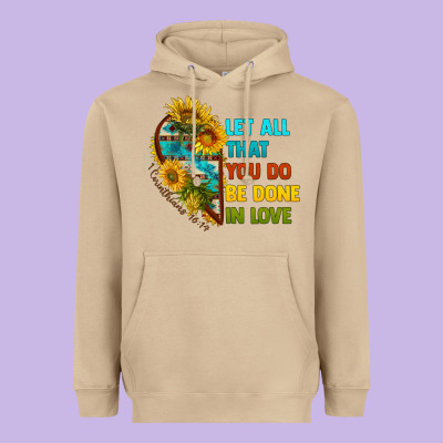 Let All That You Do Be Done In Love Heavyweight Hoodie Designed By Bundleandbundleshop