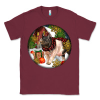 Burgundy hampshire sow pig christmas Classic Tee - LillyAllenDesigns