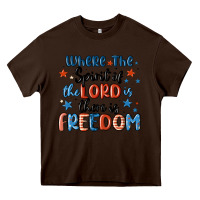 Chocolate Brown where the spirit of the lord is there is freedom Heavy Core Tee - MaliasSmallBusiness