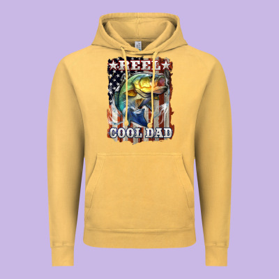 Reel Cool Dad Bass 4th Of July Vintage Hoodie Designed By Lillyallendesigns
