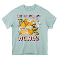 Arona she works hard for the honey Heavy Core Tee - MaliasSmallBusiness