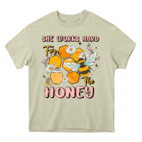 Mossy she works hard for the honey Heavy Core Tee - MaliasSmallBusiness