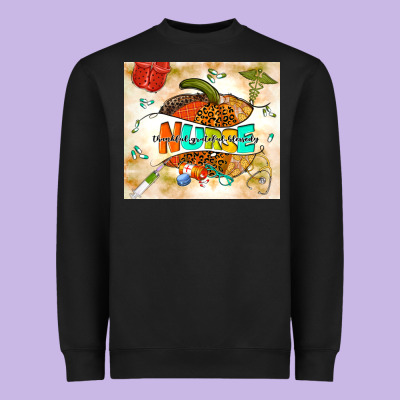 Fall Nurse Pumpkin Heavyweight Sweatshirt Designed By Tumblerdesignbyshophia