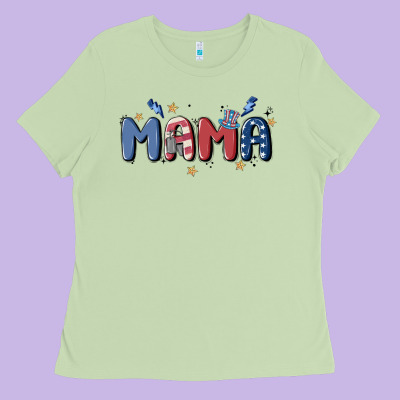 4th July Mama Ladies Tee Designed By Maliassmallbusiness