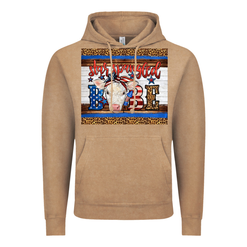 4th Of July Western Star Spangled Baby Cow Vintage Hoodie by LillyAllenDesigns | Teevron