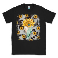 Black cowhide sunflower gemstone bull skull Classic Tee - JahusDesignShop