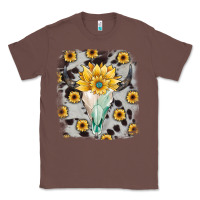 Chestnut cowhide sunflower gemstone bull skull Classic Tee - JahusDesignShop
