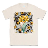 Natural cowhide sunflower gemstone bull skull Classic Tee - JahusDesignShop