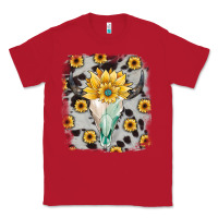 Red cowhide sunflower gemstone bull skull Classic Tee - JahusDesignShop