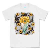 White cowhide sunflower gemstone bull skull Classic Tee - JahusDesignShop