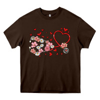 Chocolate Brown valentine's day stethoscope Heavy Core Tee - MaliasSmallBusiness