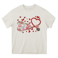 Cream valentine's day stethoscope Heavy Core Tee - MaliasSmallBusiness