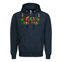Navy merry christmas Zipper Hoodie - OliviaCreatesArt
