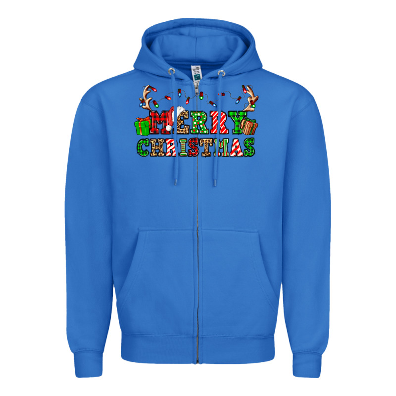Merry Christmas Zipper Hoodie by OliviaCreatesArt | Teevron