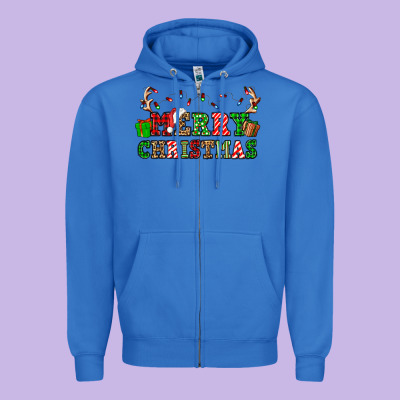 Merry Christmas Zipper Hoodie Designed By Oliviacreatesart