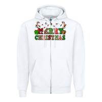 White merry christmas Zipper Hoodie - OliviaCreatesArt