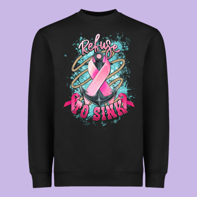 Refuse To Sink Cancer Anchor Cancer Awareness Heavyweight Sweatshirt Designed By Howdyjamesfarm