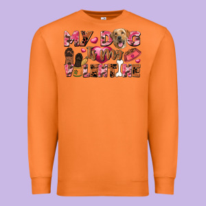 My Dog Is My Valentine Premium Sweatshirt Designed By Fadigitalartstudio