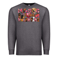 Charcoal Heather my dog is my valentine Premium Sweatshirt - FaDigitalArtStudio
