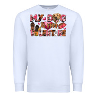 White my dog is my valentine Premium Sweatshirt - FaDigitalArtStudio