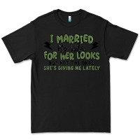 Black i married my wife for her looks Premium Tee - MaliasSmallBusiness