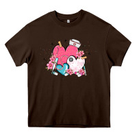 Chocolate Brown nurse hearts Heavy Core Tee - MaliasSmallBusiness