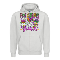 Dove Grey parading with my gnomies Zipper Hoodie - OliviaCreatesArt