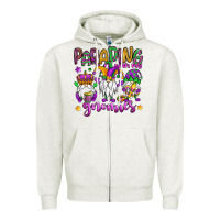 Oatmeal Heather parading with my gnomies Zipper Hoodie - OliviaCreatesArt