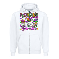 White parading with my gnomies Zipper Hoodie - OliviaCreatesArt