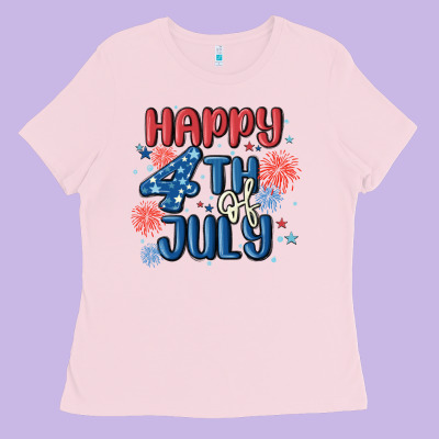 Happy 4th Of July Ladies Tee Designed By Maliassmallbusiness