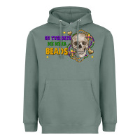 On Tuesdays We Wear Beads Skull Heavyweight Hoodie | Teevron