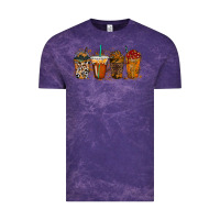 Cloud Purple leopard and cowhide drink Vintage Tee - RacoonDesign
