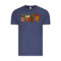 Vintage Denim leopard and cowhide drink Vintage Tee - RacoonDesign