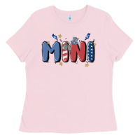 Bubblegum Pink 4th july mini Ladies Tee - MaliasSmallBusiness