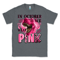 Charcoal Heather in october we wear pink dinosaur Classic Tee - LillyAllenDesigns