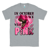 Heather Grey in october we wear pink dinosaur Classic Tee - LillyAllenDesigns