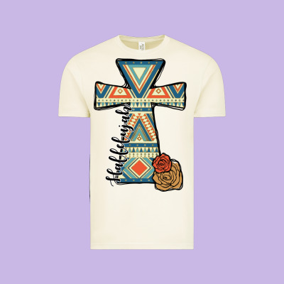Halleluljah Aztec Cross Vintage Tee Designed By Jahusdesignshop