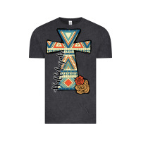 Vintage Black halleluljah aztec cross Vintage Tee - JahusDesignShop