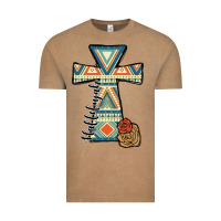 Vintage Coffee halleluljah aztec cross Vintage Tee - JahusDesignShop