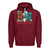 Burgundy registered nurse Zipper Hoodie - OliviaCreatesArt