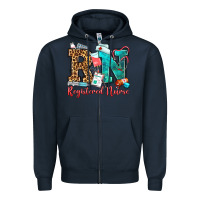 Navy registered nurse Zipper Hoodie - OliviaCreatesArt