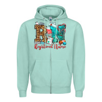 Seafoam registered nurse Zipper Hoodie - OliviaCreatesArt
