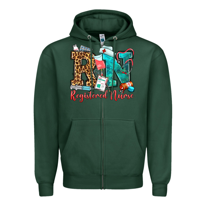 Registered Nurse Zipper Hoodie by OliviaCreatesArt | Teevron