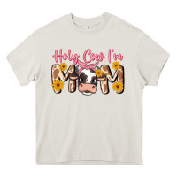 Cream holy cow i'm mom Heavy Core Tee - MaliasSmallBusiness